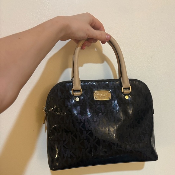 Michael Kors Black and Tan Tote Bag 9"x12" - Picture 16 of 17